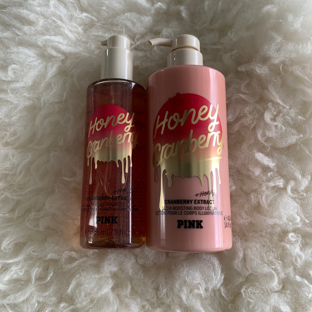 New Victoria’s Secret PINK Honey Cranberry Body Care Set Rare